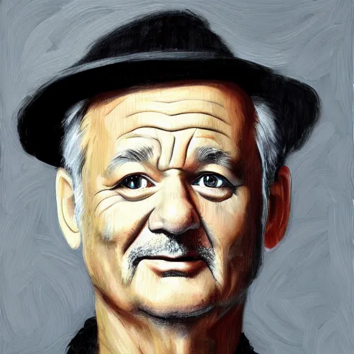 Image similar to close up portrait of bill murray painted by igor sid