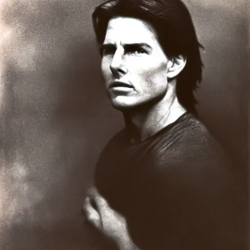 Prompt: tom cruise by julia margaret cameron 1 8 8 0 s, realistic, body shot, sharp focus, 8 k high definition, insanely detailed, intricate, elegant