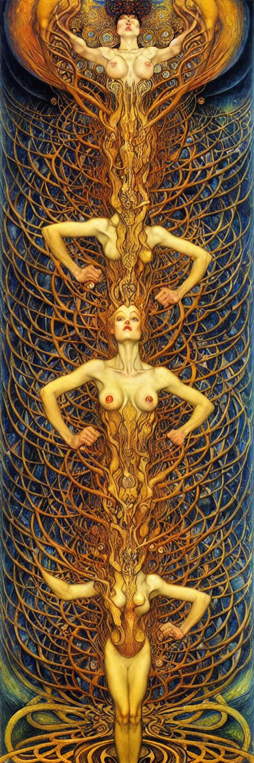 Image similar to Divine Chaos Engine by Karol Bak, Jean Delville, William Blake, Gustav Klimt, and Vincent Van Gogh, symbolist, visionary