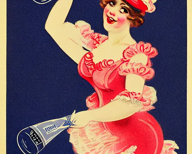 Image similar to vintage, champagne. cancan, french, realistic, cheerful, 1 9 0 2