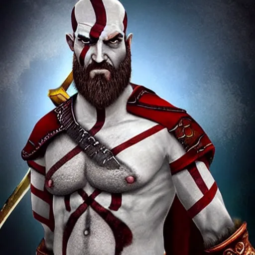 Prompt: benjamin!!!!! netanyahu!!!!!! as kratos from god of war