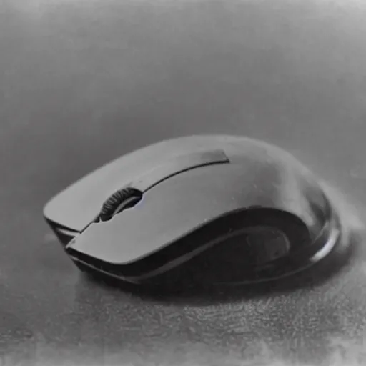 Image similar to a photo of a computer mouse, taken by a 1890s camera