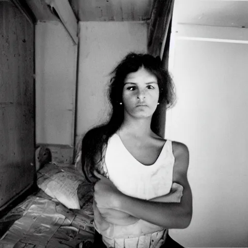 Prompt: photo of young woman by bruce davidson