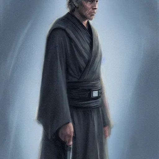 Prompt: portrait of a man by Greg Rutkowski, old jedi Master Luke Skywalker from Star Wars Expanded Universe, he is about 60 years old, wearing tactical jedi gear, highly detailed portrait, digital painting, artstation, concept art, smooth, sharp foccus ilustration, Artstation HQ