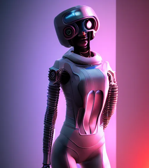 Image similar to complex 3 d render, hyper detailed, ultrasharp, cyberpunk android girl, digital portrait, concept art, character design, illustration, studio lights, hyper realistic, ultra detailed, 0 6 0 8 wear techwear clothing, volumetric lighting, 8 k uhd post - production, artstation hq, unreal engine 5, unity engine, dns drws style, natalia nussbaum style