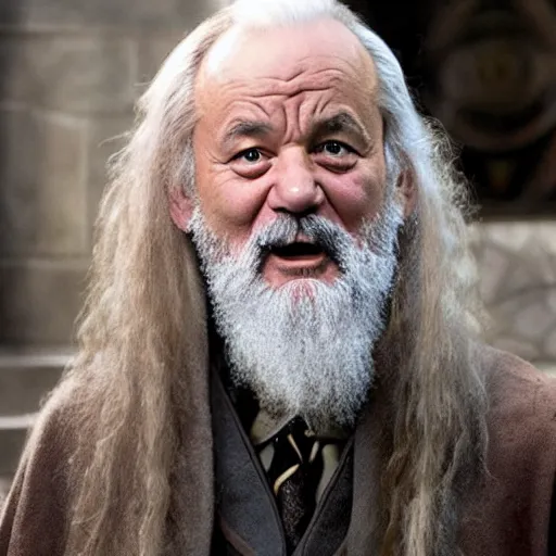 Prompt: bill murray plays a dumbledore in harry potter