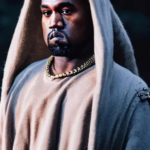 Prompt: Kanye West as Elrond, lotr stock photo, 4k, 85mm, f/8