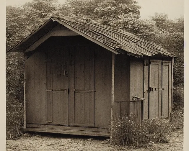 Prompt: IKEA catalogue photo of a shed, by Gustav Dore