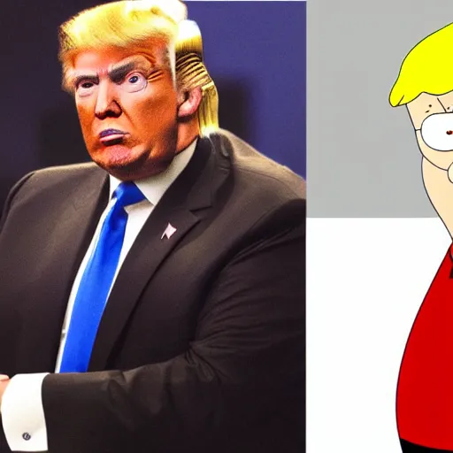 Image similar to donald trump as photorealistic peter griffin from family guy