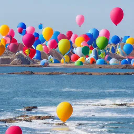 Image similar to photo of bretagne with giant birthday balloons