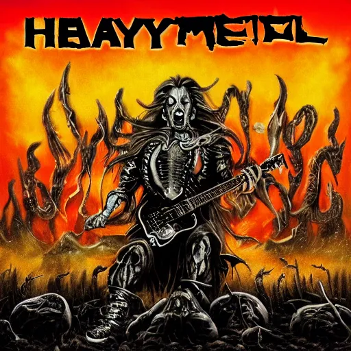 Prompt: heavy metal album cover