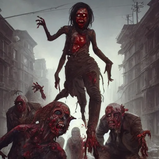 Image similar to zombies friends tv show geog darrow greg rutkowski