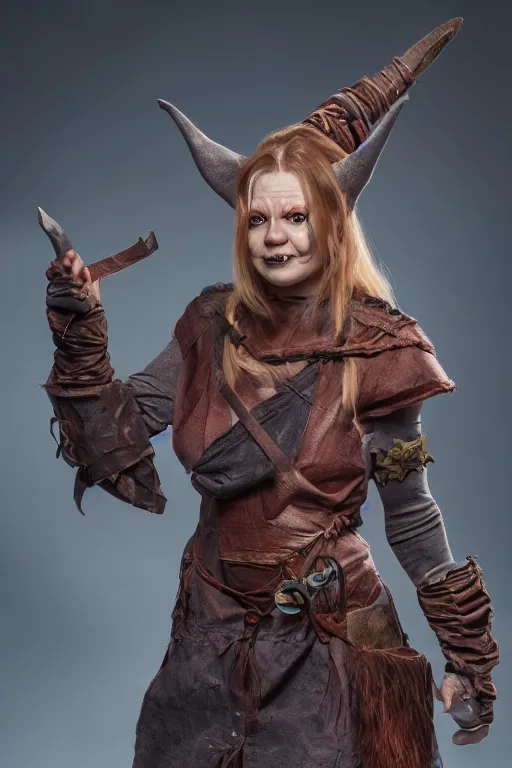 Image similar to a female DND hobgoblin, high resolution film still, 8k, HDR colors, cosplay, studio lighting