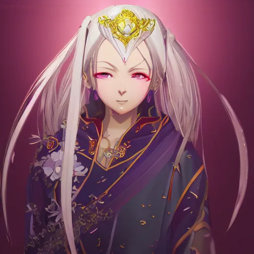 Image similar to portrait of lady avalon the mage of flowers, anime fantasy illustration by tomoyuki yamasaki, kyoto studio, madhouse, ufotable, square enix, cinematic lighting, trending on artstation