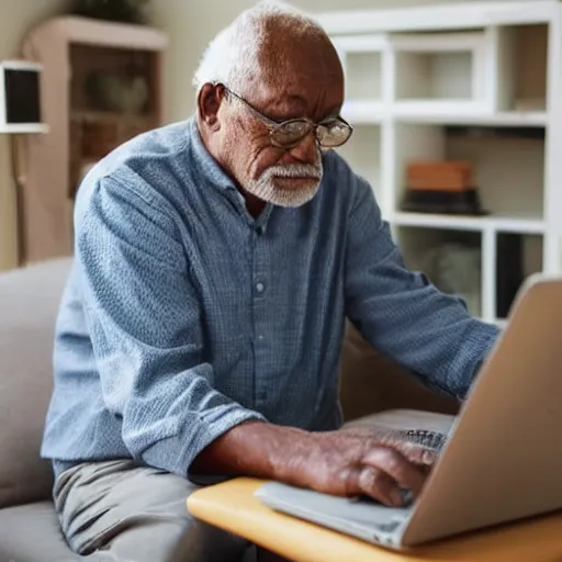 Image similar to elderly man sitting in a casket browsing internet on laptop from a casket casket