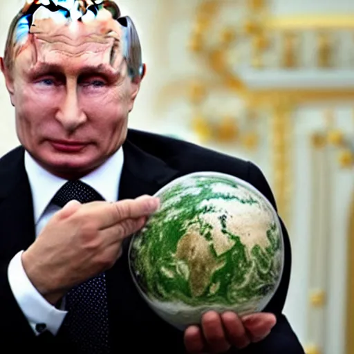 Image similar to putin holding earth in his hands