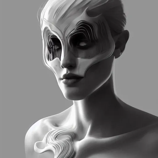 Image similar to light mask, marble, detailed, 8k, glowing, 3d digital illustration by Artgerm