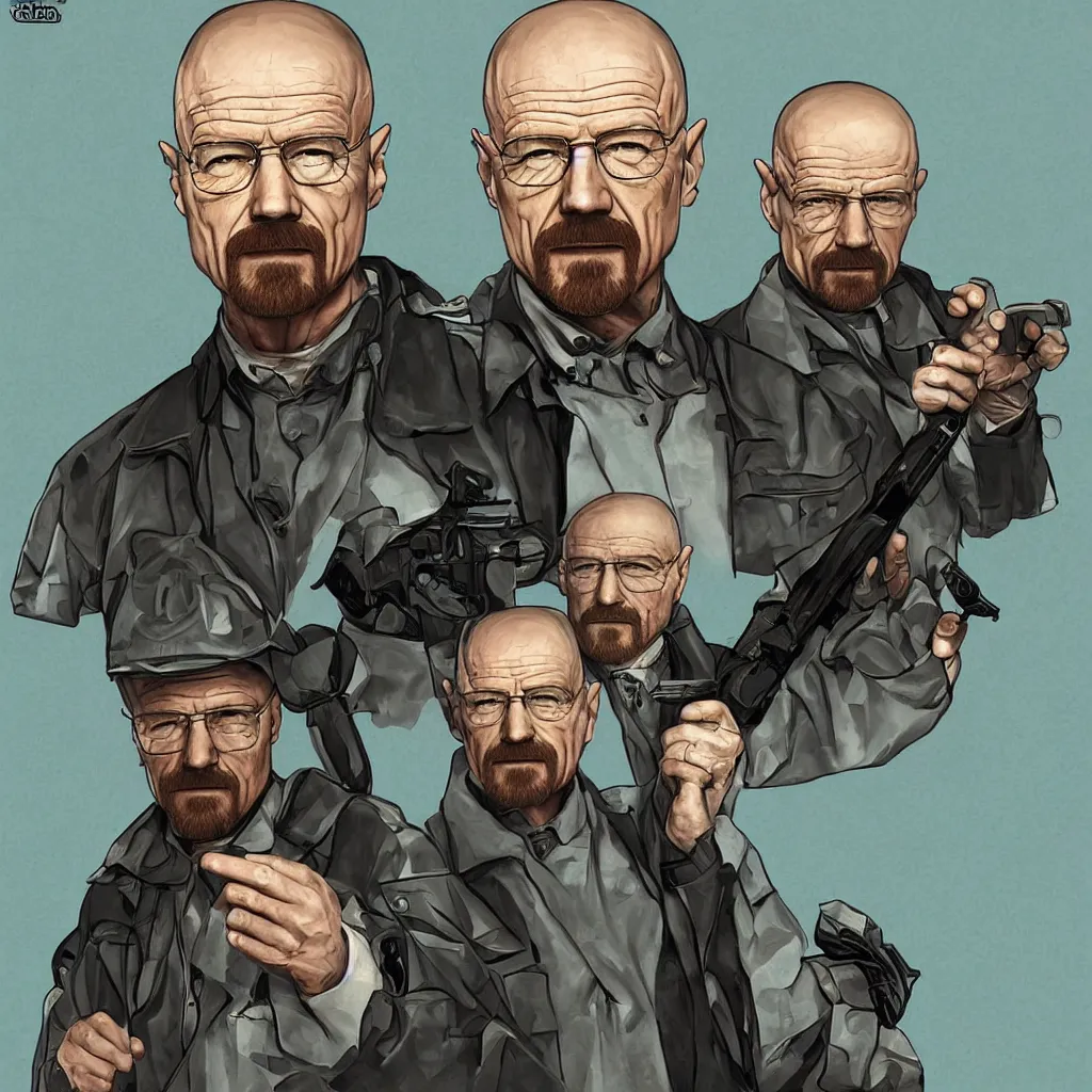 Image similar to walter white as a valorant agent, video game, digital art