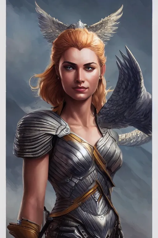 Image similar to amazon valkyrie athena, d & d, fantasy, portrait, highly detailed, headshot, digital painting, trending on artstation, concept art, sharp focus, illustration, art by artgerm and greg rutkowski and magali villeneuve