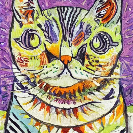 Image similar to a cat portrait by louis wain