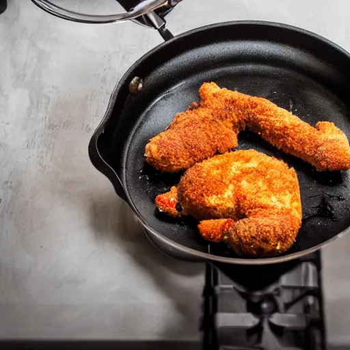 Prompt: darth vader frying chicken. DSLR photography.