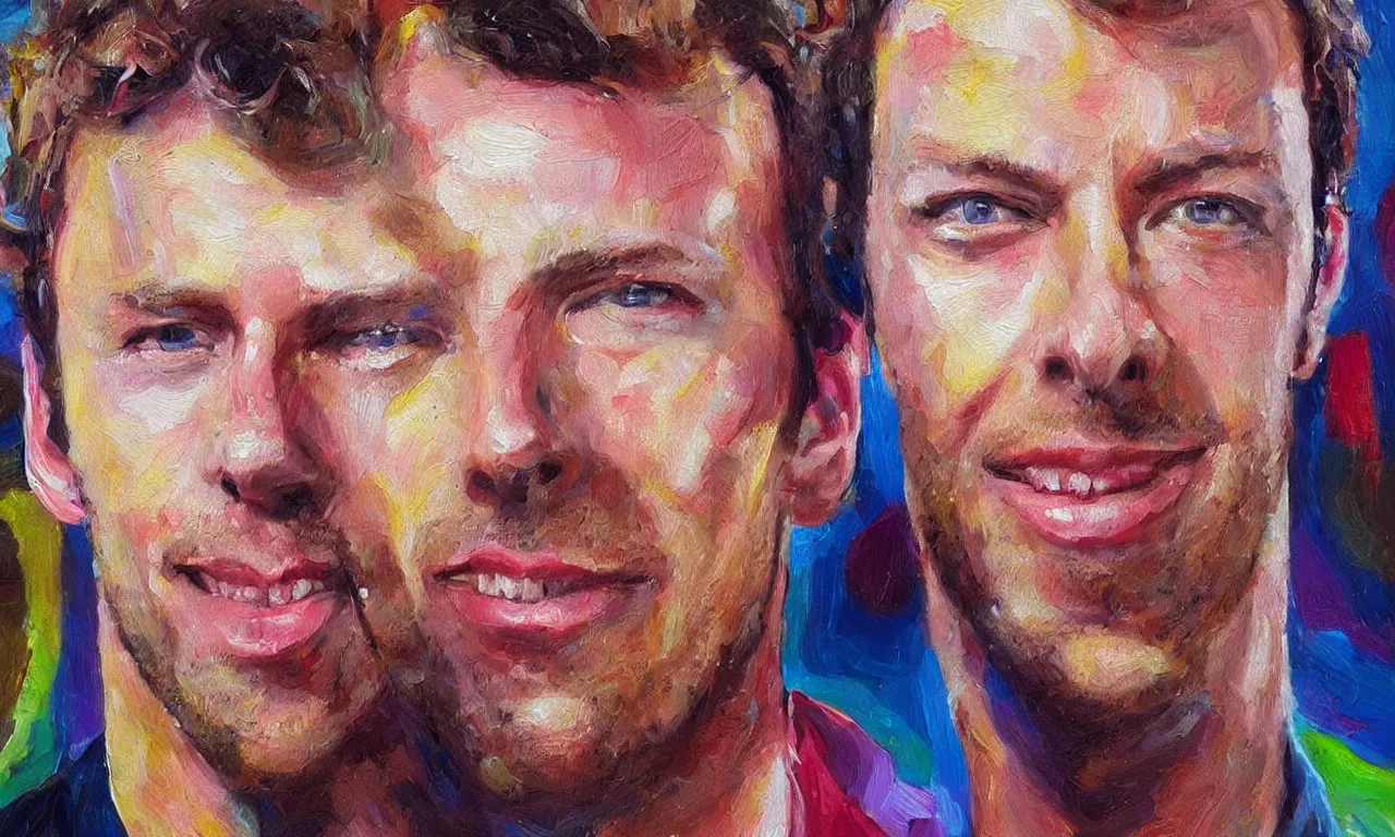 Prompt: chris martin is a stapler, beautiful oil painting