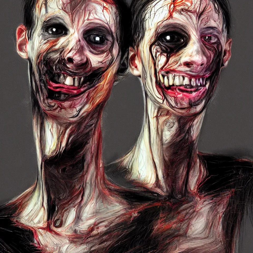 Image similar to bright realistic anorexic man turning into a black cat and smiling franticly, apartment, rotten flesh, diffuse lighting, fantasy, intricate, elegant, highly detailed, lifelike, photorealistic, digital painting, artstation, illustration, concept art, smooth, sharp focus, art by francis bacon and jenny saville