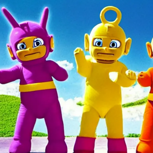 Image similar to Teletubbies MegaZord mecha, power rangers