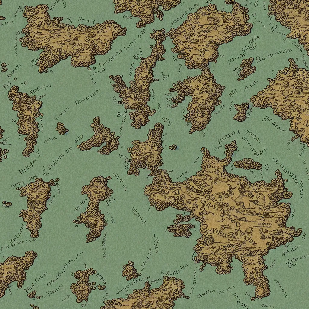 Prompt: detailed fantasy map, cartography, art by sellsword _ maps, fantasy, world, bright, sharp focus, smooth, sharpened