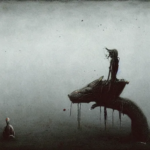 Prompt: the hell of rats beksinski, hdr, 4 k, digital art, scary atmosphere, nightmare