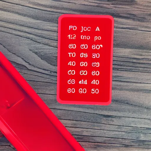 Image similar to bright red plastic computer punch card