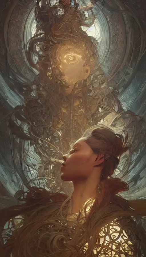 Image similar to giants in the realm of men, fibonacci, sweat drops, insane, intricate, highly detailed, digital painting, artstation, concept art, smooth, sharp focus, illustration, Unreal Engine 5, 8K, art by artgerm and greg rutkowski and alphonse mucha