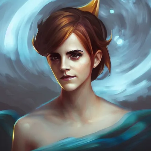 Image similar to emma watson waluigi cosplay in the style of peter mohrbacher, artgerm, dramatic lighting and composition, octane render, trending on artstation, concept art 8 k