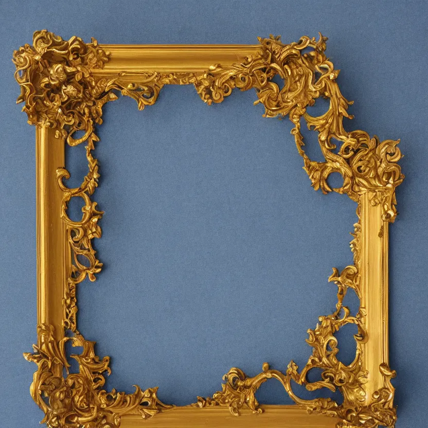 Image similar to blue and gold baroque frame