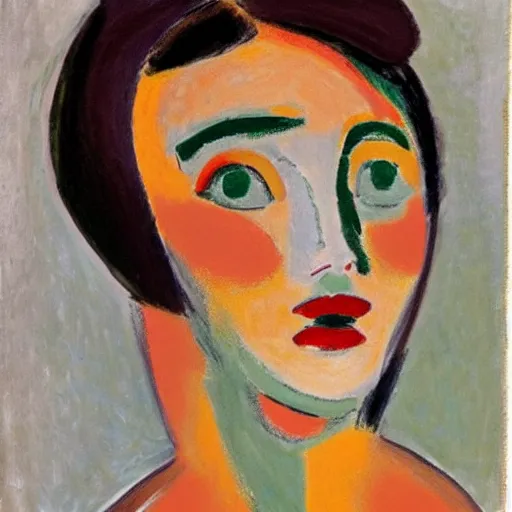 Prompt: woman face style of Matisse