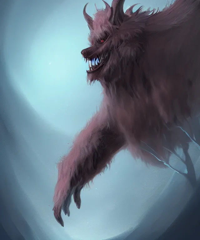 Image similar to a mythical creature covered in fur and spitting caustic acid, fantasy, elegant, digital painting, artstation, concept art, matte, sharp focus, illustration, art by nick sullo