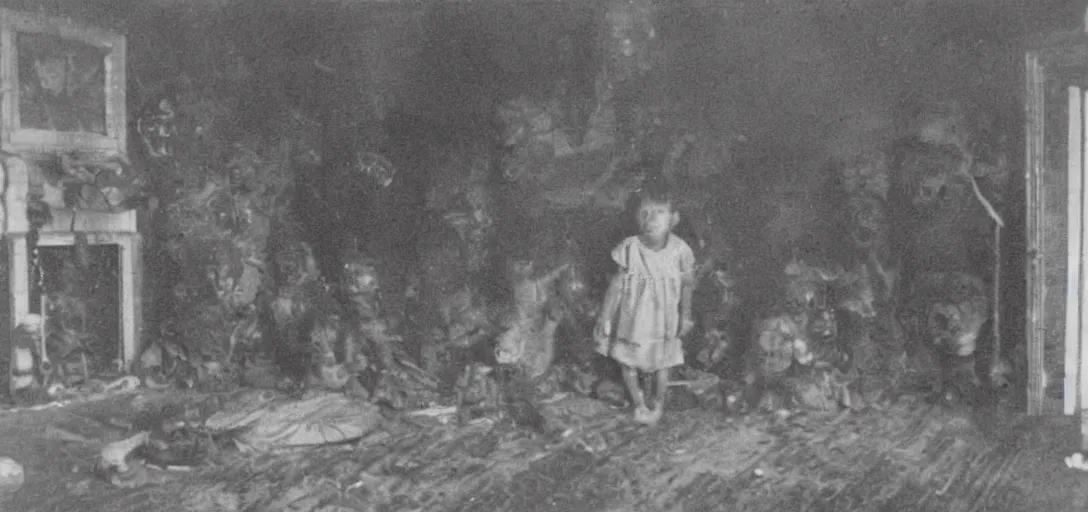Prompt: demons photograph caught in a house