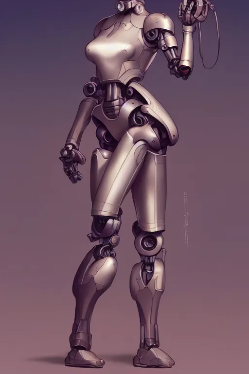 Prompt: a full body character design by artgerm, cushart krenz, greg rutkowski and alphonse mucha. cute robot girl symmetrical background, face sharp edges. ultra clear detailed. 8 k. ultra detailed, elegant, intricate, octane render.