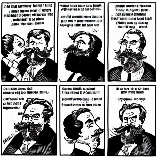 Prompt: a comic about marx being too attractive by ben garrison