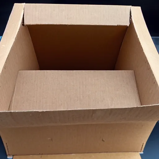 Prompt: a cardboard box