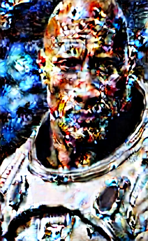 Image similar to dwayne the rock johnson wearing a space suit, very detailed face, 4 k upscaled high quality, digital art, realistic