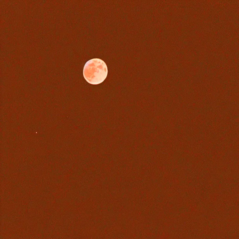 Prompt: close-up Lomography Lobster Redscale photo of the full moon taken in 1836, grainy
