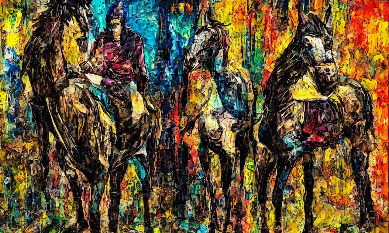 Image similar to i am not me the horse is not mine, cyberpunk gauche impasto, steampunk, hyper realistic, depth of field city.