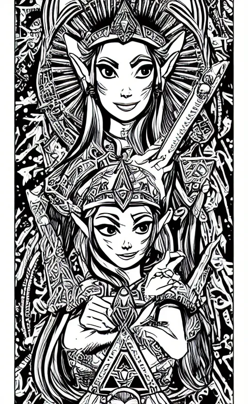 Prompt: mcbess illustration of Princess Zelda as Princess Jasmine