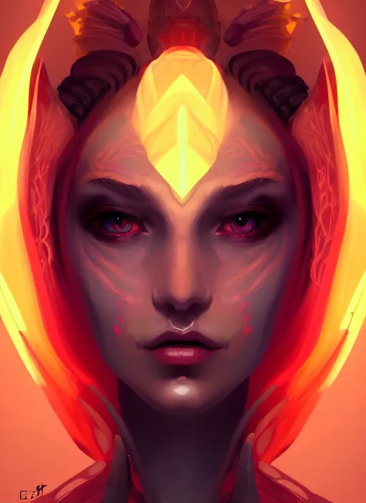 Prompt: symmetry!! portrait!! of a female character girl demon, fantasy, tech style, glowing lights!! intricate, elegant, highly detailed, digital painting, artstation, concept art, smooth, sharp focus, illustration, art by ekaterina bek - nazarova and zach sharts