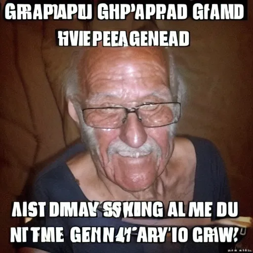 Image similar to grandpa making grandpa jokes