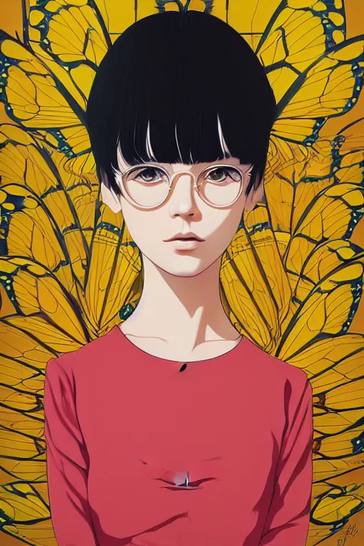 Prompt: illustration of a butterfly by james jean by ilya kuvshinov kintsugi