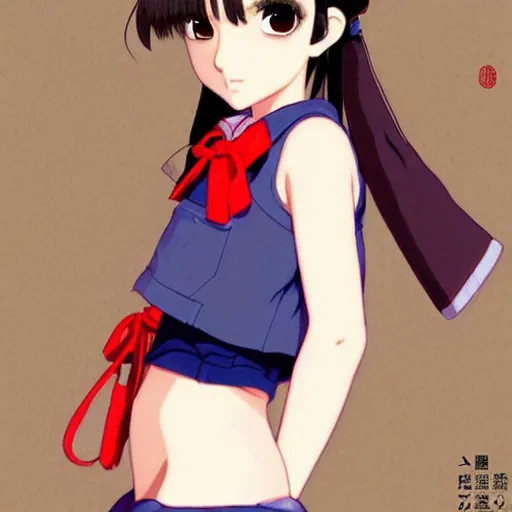 Image similar to a beautiful! boyish! natalie portman alluring gravure! model, wearing japanese school girl outfit with mayan pattern and native style, aztec street fashion, gapmoe yandere grimdark, trending on pixiv fanbox, painted by greg rutkowski makoto shinkai takashi takeuchi studio ghibli, akihiko yoshida