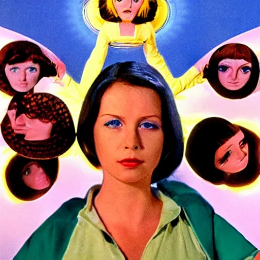 Image similar to woman enters a nostril cult, 1977 live-action children's tv show, color