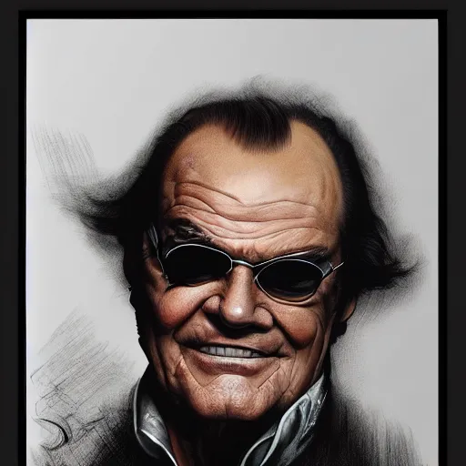 Image similar to Jack Nicholson portrait by Goya, trending on artstation, hyper detailed